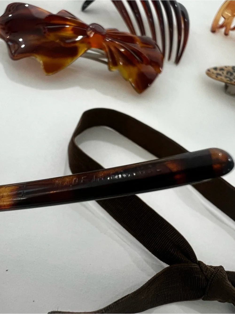 Vintage French Hair Accessories Tortoise Barrettes Headbands Made in France